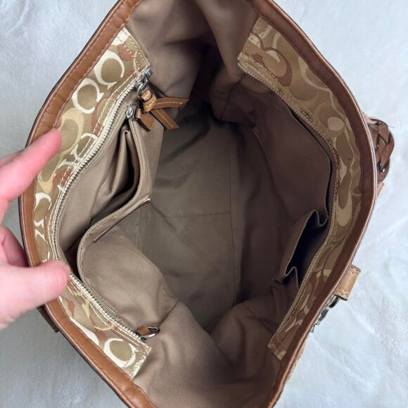 Vintage Y2K Coach Signature Canvas Tote Shoulder Bag - Picture 5 of 6